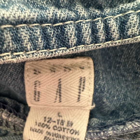 Vintage Baby Gap Light Blue Jean  Denim Overalls With Pink Flowers Size 12-18 M - Picture 11 of 11